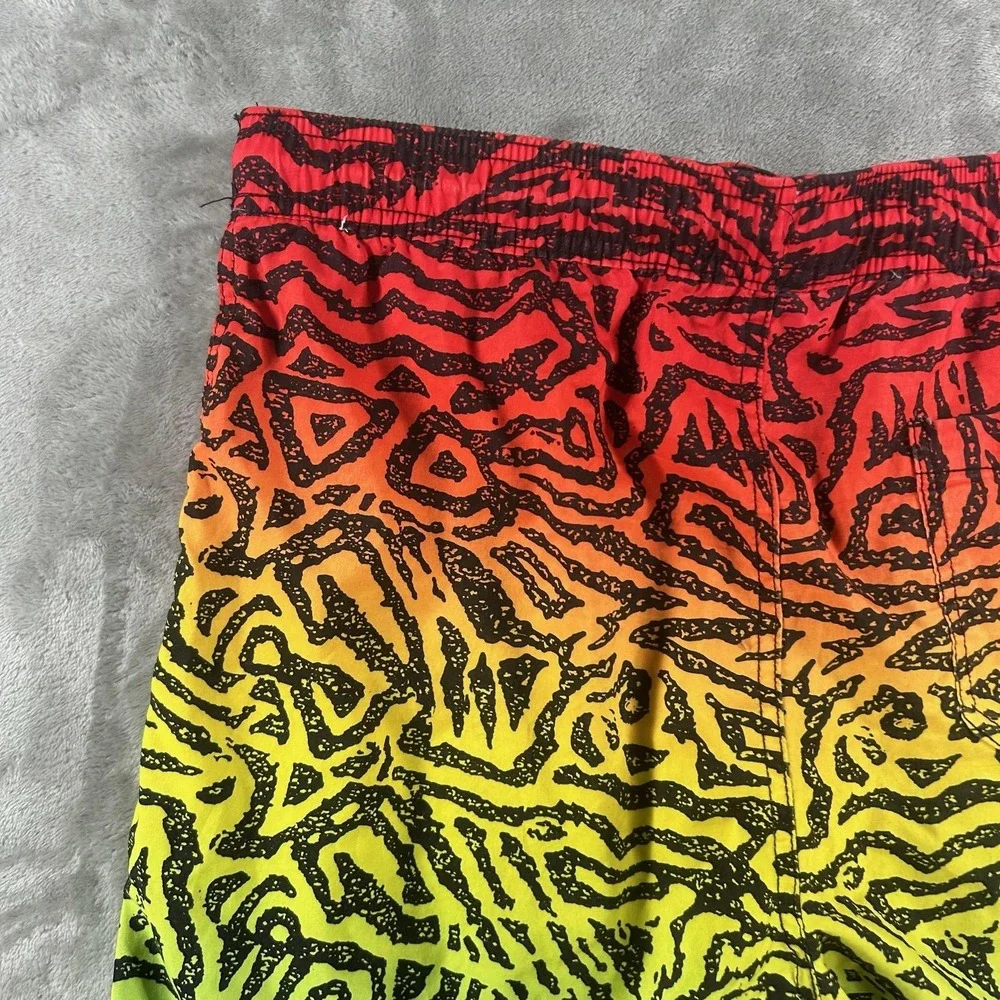 Maui And Sons Swim Shorts Mens Medium Rasta Ombre Surf Print Trunks Lined